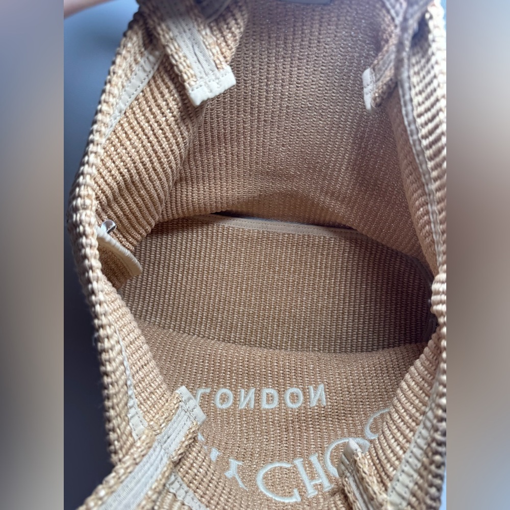 Jimmy Choo Natural Raffia E/W (East West) Tote Nag in Natural/Latte - Picture 5 of 9